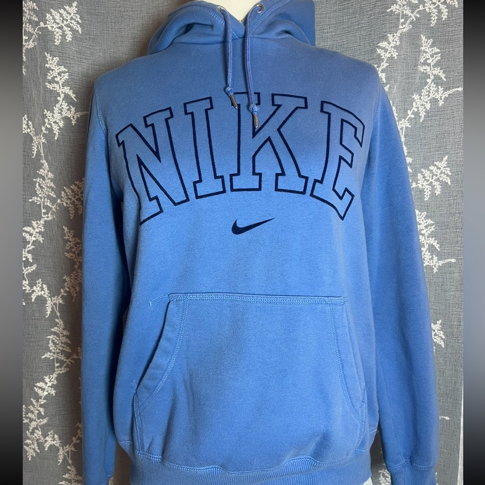Nike Chicago Cubs Hoodie Y2K Streetwear Spellout Blue Pullover Large